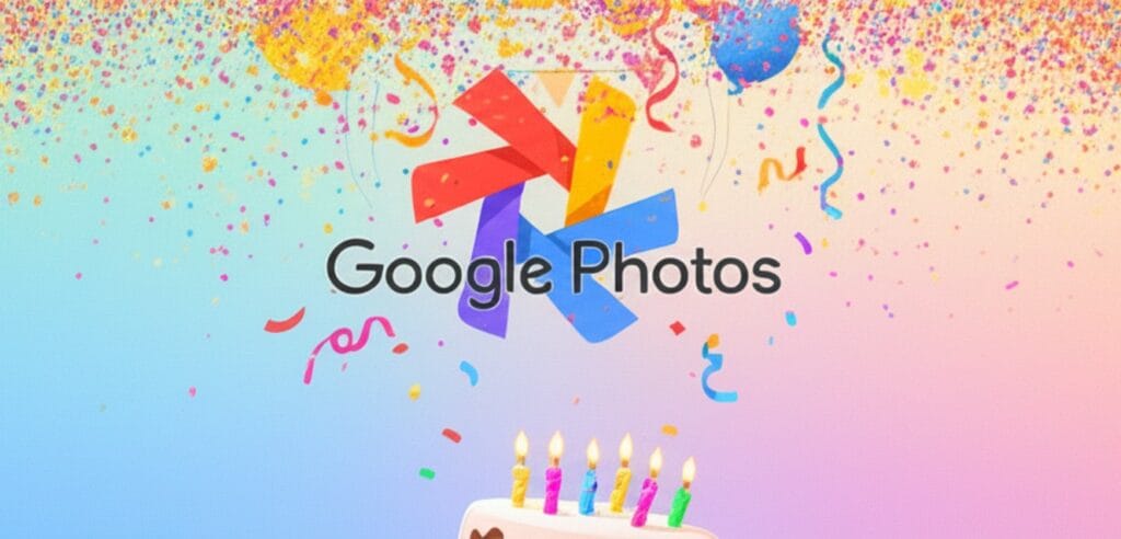 Google Photos 10th anniversary logo AI featured
