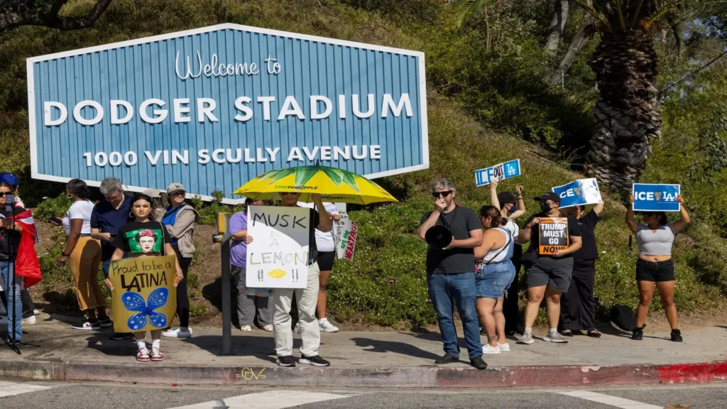 dodgers deny ice agents entry to stadium amid protests and immigration crackdown in los angeles