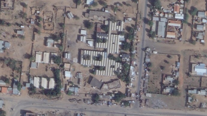 this satellite photo shows the saudi teaching maternal hospital center in el fasher sudan 265911562