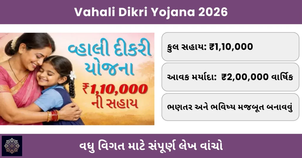Vahali Dikri Yojana 2026: દીકરીને ₹1,10,000 સહાય માટે સંપૂર્ણ માર્ગદર્શન 1 Vahali Dikri Yojana