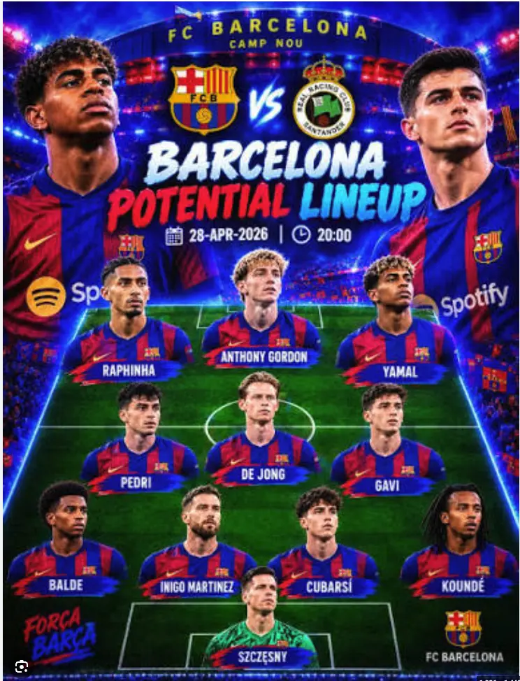Barcelona vs Racing Santander: Will Lamine Yamal Start? Team News, Lineup & Live Score 1 Barcelona vs Racing Santander: Will Lamine Yamal Start? Team News, Lineup & Live Score